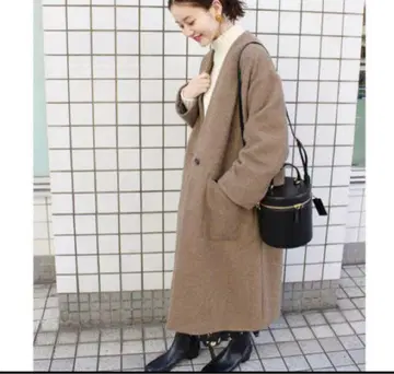 IENA 울 모사 노카라 코트 베이지 36