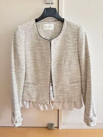 트위드 자켓 노카라 사이즈 40 포멀 시치고산 식전 축하