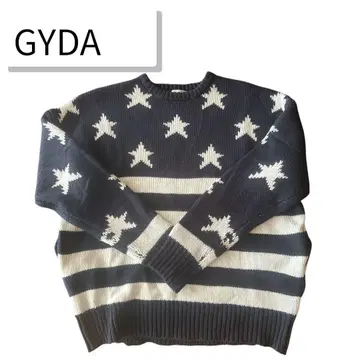 GYDA 별 패턴 긴팔 니트 스웨터