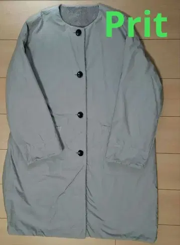 미사용 새상품 prit 노카라 코트 그레이 리버서블