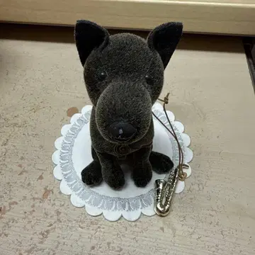 펠트제 다크 브라운 강아지 봉제 인형