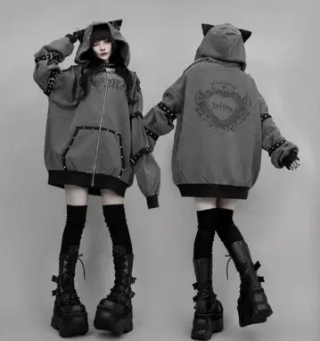 dimmoire/디무아르 이블 캣 후드티