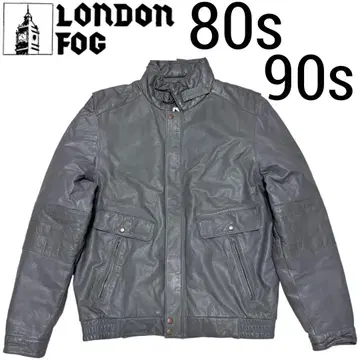 80s 90s 런던 포그 가죽 라이더 자켓 충전솜 퀼팅