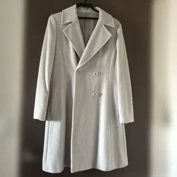 라이트 그레이 더블 블레스 고급 코트 LES MUES