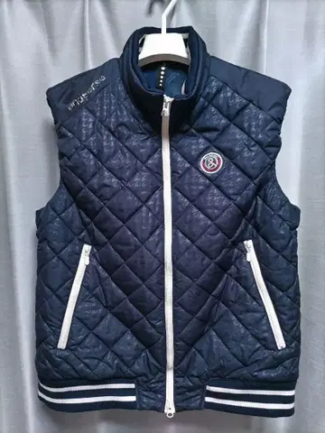 앤퍼시 충전솜 베스트 네이비 하운드투스 여성용