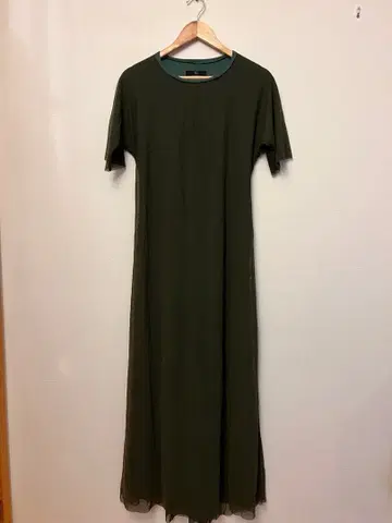 Y's 올리브색 롱 원피스 맥시 길이 사이즈 3