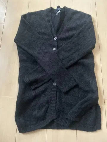 BALLSEY 니트 가디건 블랙 모헤어