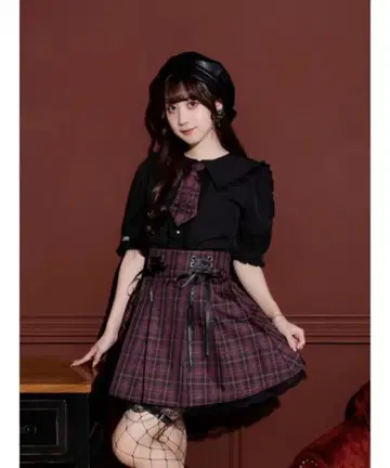 노에미 빨간 체크 스커트