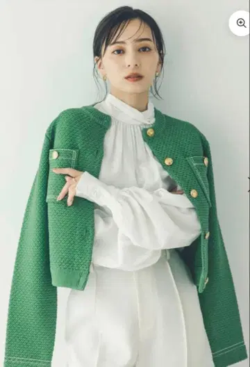 anuans 아뉴앙스 노카라 니트 자켓 그린