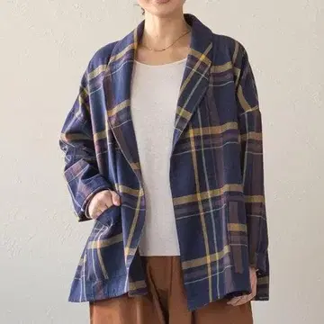 시삼 공방 sisam 체크 무늬 겉옷 자켓