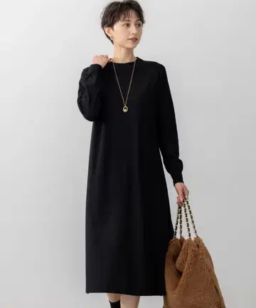23구 워셔블/행거 드라이, 비스코스 스트레치 백 디자인 니트 원피스