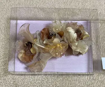 꽃 모티브 일본 의류용 머리 장식 브라운 베이지 계열