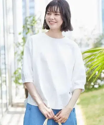 360도 귀여운 백 헨리 티셔츠 5부 소매 Dessin 데셍