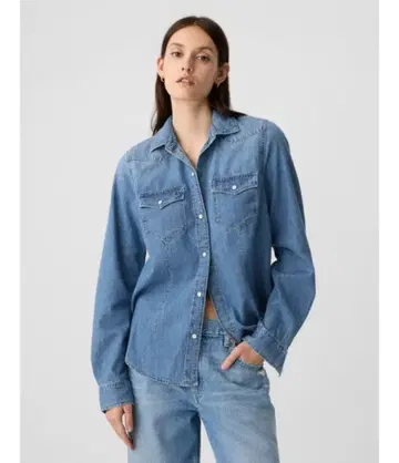 워시웰 핏 데님 웨스턴 셔츠