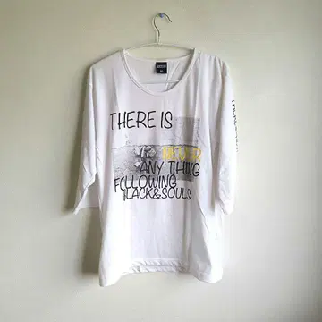 화이트 7부 소매 T셔츠 LL 사이즈