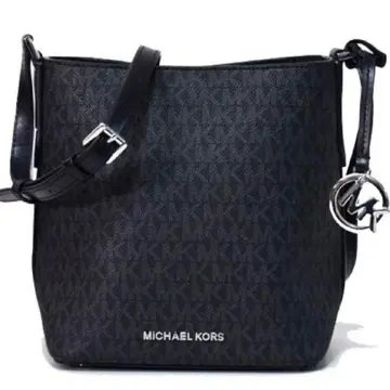 마이클코어스 숄더백 블랙 로고 실버