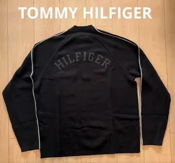 타미힐피거 TOMMY HILFIGER 저지 니트 스웨터 블랙 플래그