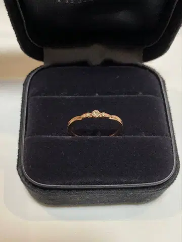 agate K10 핑크 골드 다이아몬드 반지 9호