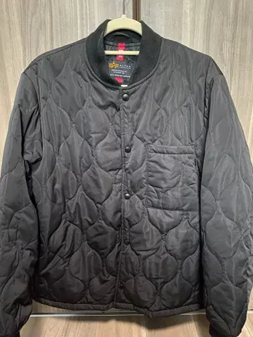 ALPHA INDUSTRIES 블랙 퀼팅 자켓 L