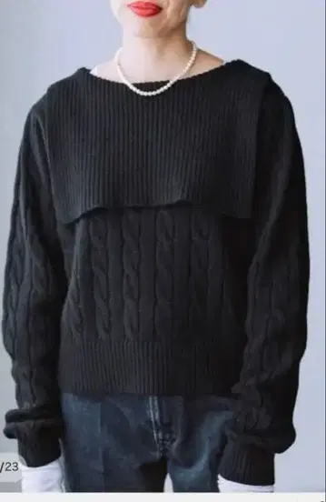IENA 정가 세금 포함 28380엔 블랙 케이블 니트 긴팔 스웨터