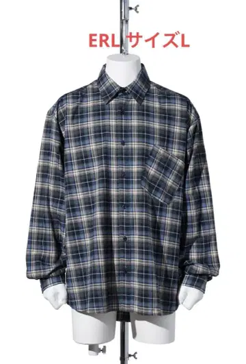 ERL UNISEX BLUE PLAID SHIRT WOVEN / BLUE