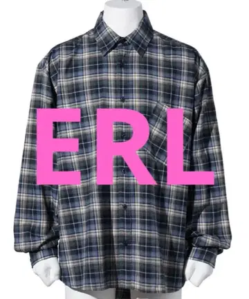 ERL UNISEX BLUE PLAID SHIRT WOVEN / BLUE