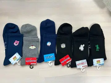 캐릭터 자수 캐주얼 양말 세트