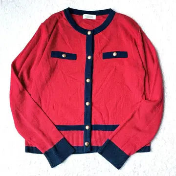 바니스뉴욕 바이컬러 가디건 골드 버튼