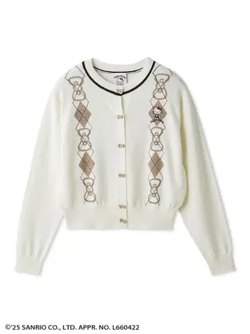 SNIDEL 스나이델 HELLO KITTY 아가일 가디건