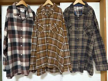 남성용 긴팔 셔츠 묶음 판매 3점 사이즈 4L 5L