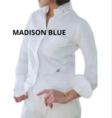 MADISON BLUE 매디슨 블루 메시지 셔츠 02 화이트