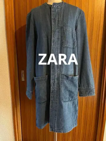 ZARA 남성용 데님 노카라 코트