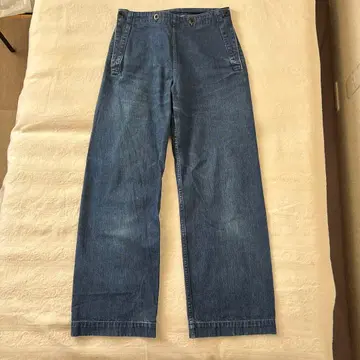 데님 블루 스트레이트 레그 팬츠