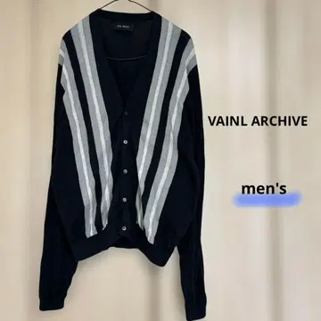 VAINL ARCHIVE 스트라이프 디자인 블랙 얇은 소재 가디건