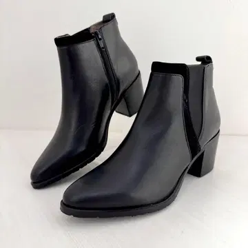 미사용품 키다리 아저씨 숏부츠 사이드고어 사이드지퍼 부착 24cm 블랙