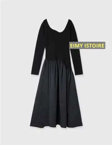 EIMY ISTOIRE 웨이브 도킹 니트 원피스