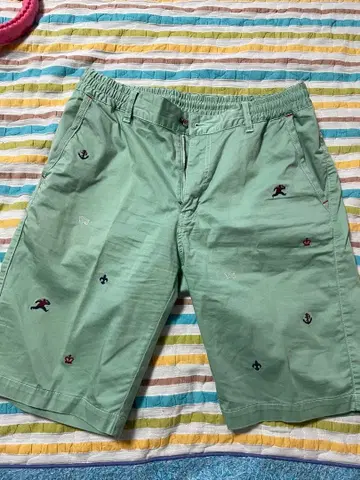 시나코바 자수 민트 그린 숏팬츠