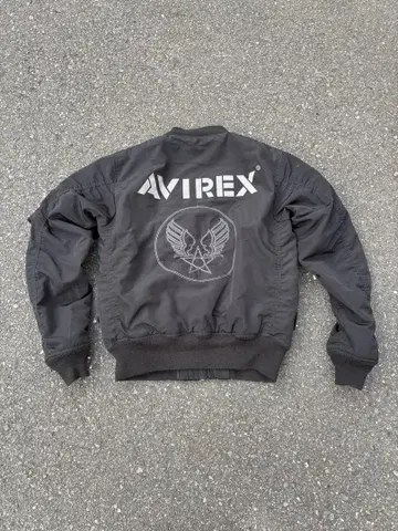 AVIREX 리버서블 MA-1 백 로고 자수 자켓 y2