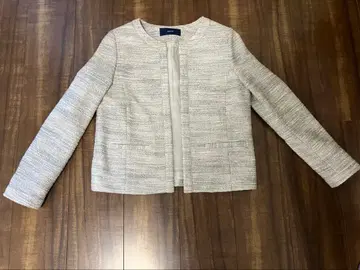 ships 트위드 노카라 자켓