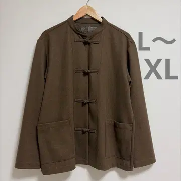 무인양품 L XL 스트레치 기모 묶음 단추 셔츠 차이나 셔츠 브라운
