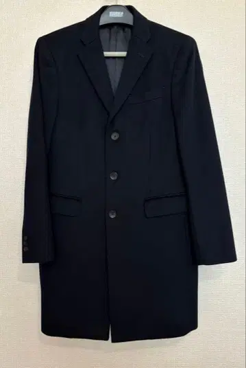 유니클로 울 체스터 코트 네이비 캐시미어 15% L