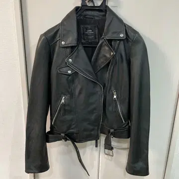 ZARA 블랙 가죽 라이더 자켓 S