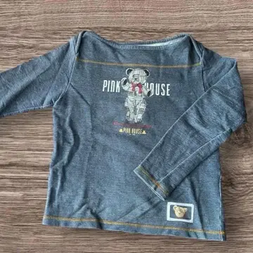PINK HOUSE 테디베어 보트넥 긴팔 상의