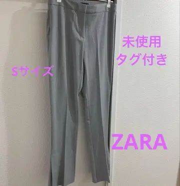 [ 미사용 ] ZARA 그레이 슬랙스 밑단 슬릿 팬츠 S