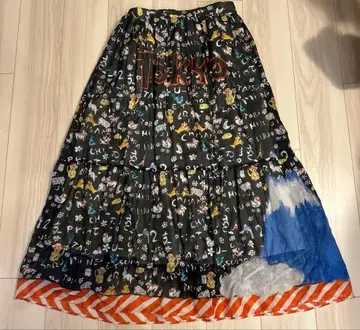 츠모리치사토 십이지 패턴 롱 스커트