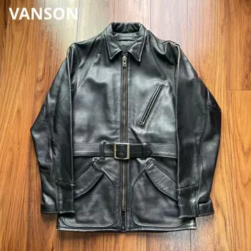 VANSON 레더 자켓 카 코트 34 블랙 블랙 VANSON