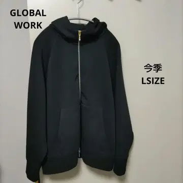 GLOBALWORK 종이상자 지퍼 후드티 블랙 LSIZE