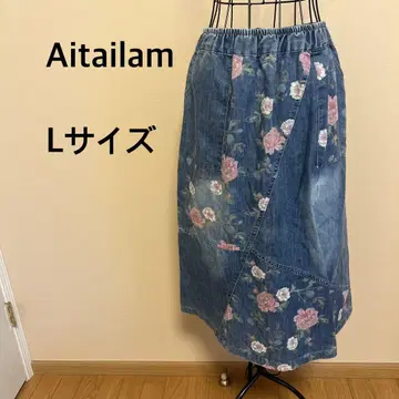 Aitailam/여성용/스커트/데님/꽃무늬/