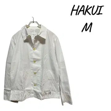 HAKUI 화이트 M 셔츠 아키라 오노즈카 일본제 셔츠 자켓, 남성용