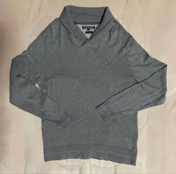 타미힐피거 그레이 V넥 스웨터